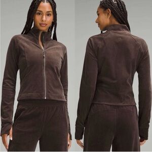 Lululemon Scuba Track Jacket Velvet Cord in Espresso